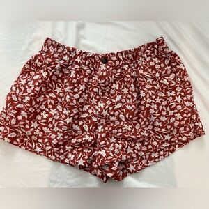Madewell High Waist Red and White Shorts